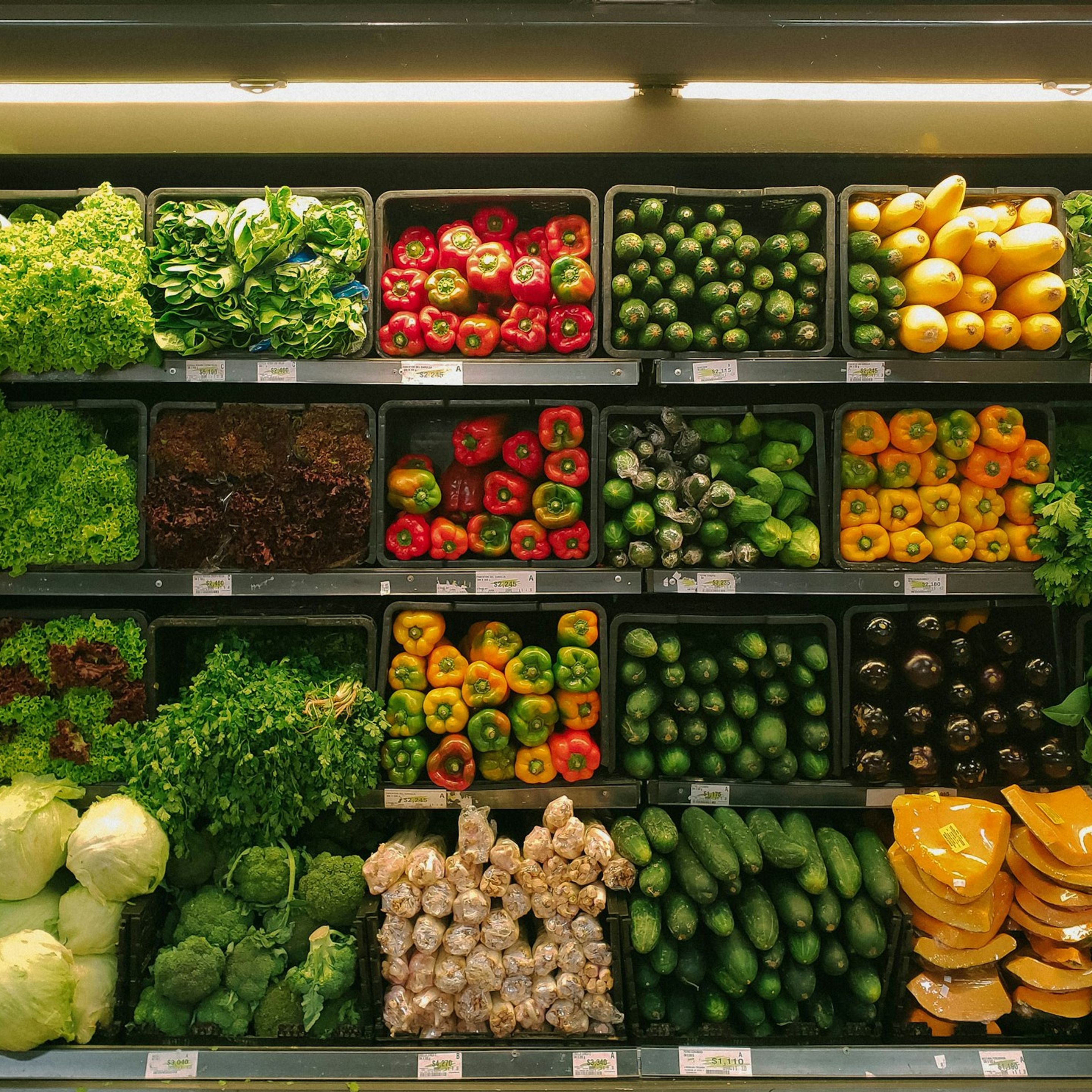 Vegetables in store