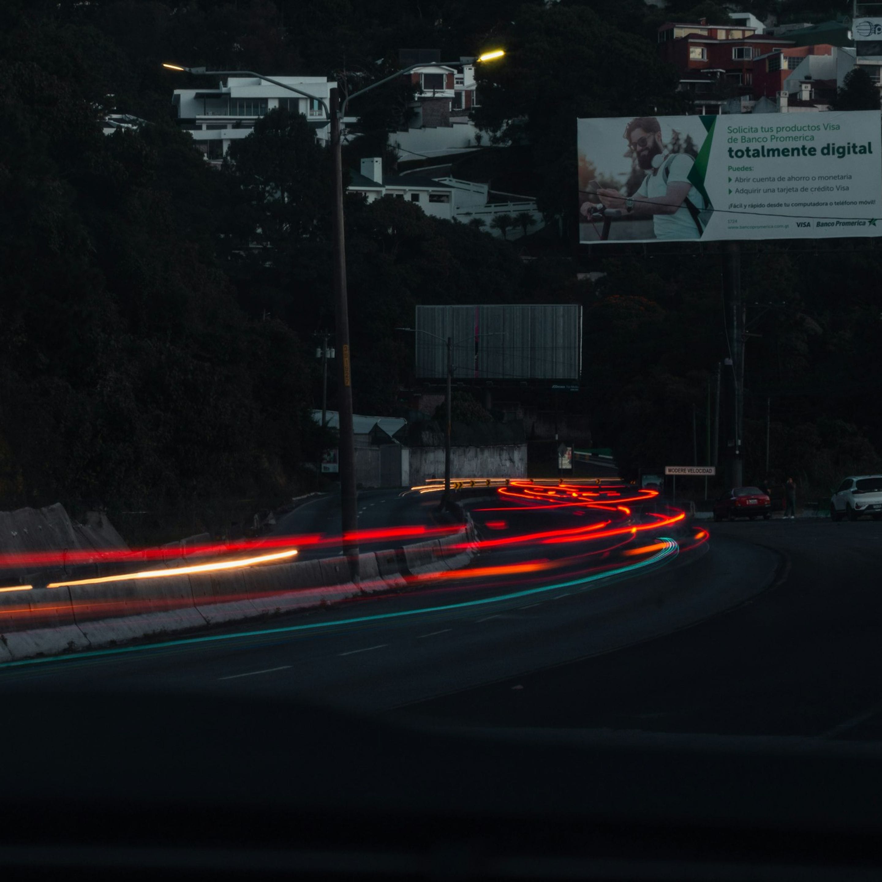 Cars and billboard